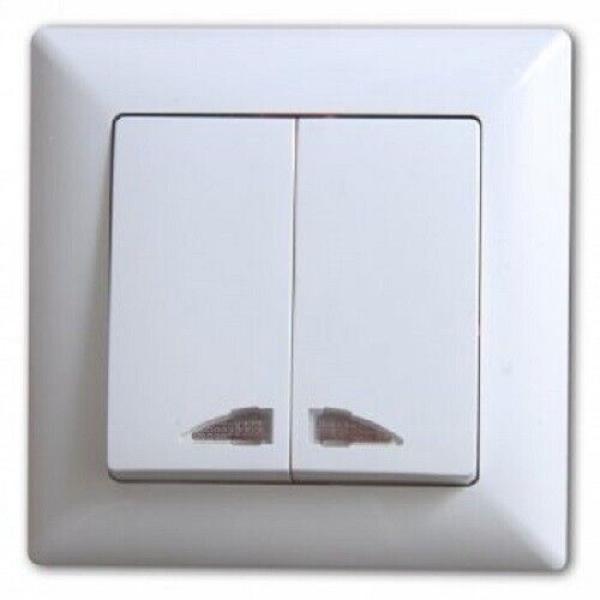 Visage 2-fach Lichtschalter Serienschalter Beleuchtung Weiss